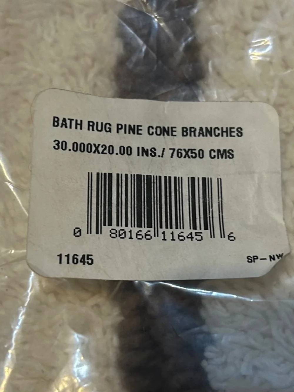 Bacova Tufted Bath Rug Pine Cone Branch 30” x 20” New